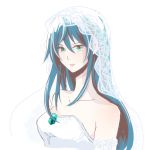  blue_hair breasts commentary_request dress furiko_(idoling12) green_eyes highres long_hair maria_traydor open_mouth solo star_ocean star_ocean_anamnesis star_ocean_till_the_end_of_time wedding_dress 