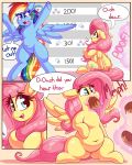  english_text equine feeding feral fluttershy_(mlp) friendship_is_magic graphene horse mammal my_little_pony nude overweight pegasus pony rainbow_dash_(mlp) slightly_chubby text wings 