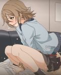  1girl blush censored clothed_sex cowgirl_position girl_on_top hair_down hetero idolmaster idolmaster_cinderella_girls kimura_natsuki mosaic_censoring penis sex smile straddling sweat tomu_(tomubobu) vaginal 