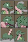  2018 alligator angie_(study_partners) anthro areola big_penis breasts comic crocodilian duo elephant eyes_closed faceless_male fangs female green_eyes licking male male/female mammal nipples one_eye_closed open_mouth oral penis ragdoll_(study_partners) reptile scalie study_partners teeth thunderouserections tongue tongue_out trunk young 