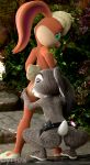  2018 3d_(artwork) absurd_res anthro anus blonde_hair blue_eyes breasts buckteeth butt clothing cyrfox digital_media_(artwork) disney female fur hair hi_res judy_hopps lagomorph letter_(disambiguation) lola_bunny looking_at_viewer looney_tunes mammal nipples nude pussy rabbit simple_background smile solo teeth warner_brothers zootopia 