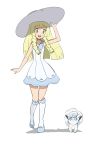  alolan_form alolan_vulpix anime_coloring blonde_hair blue_eyes braid dress gen_1_pokemon gen_7_pokemon green_eyes hat hgm_(cjh4563) highres lillie_(pokemon) long_hair open_mouth pokemon pokemon_(anime) pokemon_(creature) pokemon_(game) pokemon_sm pokemon_sm_(anime) sleeveless smile vulpix white_dress 