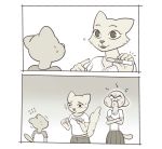  2018 5_fingers age_difference angry anthro breasts cartoon_network cat comic crossed_arms crossover feline female gumball_watterson hi_res humor junyois katia_managan khajiit male mammal monochrome nervous nicole_watterson pregnancy_test pregnant prequel smile sweat the_amazing_world_of_gumball the_elder_scrolls video_games whiskers young 