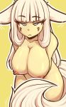  animal_humanoid big_breasts breasts female fox_humanoid hi_res humanoid kaguya looking_at_viewer nipples nude simple_background solo spikedmauler 