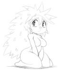  anthro female flaky_(htf) hedgehog kneeling line_art mammal solo unknown_artist 