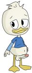  anthro avian avion balls bird bottomless clothed clothing cub dewey_duck disney duck ducktales ducktales_(2017) erection hair hi_res male male_pregnancy messy_hair pregnant young zombieguildford 