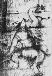  bd canine duo eyes_closed fur looking_up lying male mammal monochrome nude sitting slightly_chubby traditional_media_(artwork) wolf 