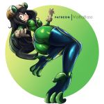  armor asui_tsuyu big_butt breasts butt butt_focus clothing costume female gloves helmet humanoid my_hero_academia not_furry signature simple_background solo suit thick_thighs volta-bass_(artist) white_background 