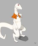  albino ambiguous_gender anthro crusch_lulu grey_background jewelry lizard overlord_(series) red_eyes reptile scalie simple_background solo white_skin youmadsin 