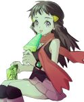  :p ankea_(a-ramo-do) bangs blue_hair food hikari_(pokemon) licking long_hair looking_at_viewer pink_footwear pink_skirt pokemon pokemon_(game) pokemon_dppt popsicle red_scarf scarf sitting skirt smile snack solo tongue tongue_out watch wristwatch 