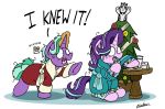  2018 bobthedalek caught christmas cookie daughter eating equine father father_and_daughter female firelight_(mlp) food friendship_is_magic holidays horn male mammal my_little_pony parent starlight_glimmer_(mlp) tree unicorn 