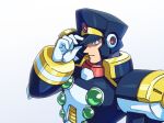  1boy android capcom gloves hat helmet military_hat minokurage rockman rockman_x signas simple_background solo wbite_background white_gloves 