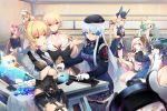  art556_(girls_frontline) black_hair blonde_hair blue_eyes breasts c-ms_(girls_frontline) cleavage colt_m1873_(girls_frontline) commentary_request crossed_arms g41_(girls_frontline) girls_frontline gloves green_eyes green_hair gun hk416_(girls_frontline) long_hair menpo mosin-nagant_(girls_frontline) multiple_girls ntw-20_(girls_frontline) ots-14_(girls_frontline) short_hair silver_hair sr-3mp_(girls_frontline) weapon welrod_mk2_(girls_frontline) yawning yellow_eyes 