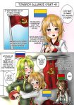  annamakko-tan belarusian_flag blush hair_ribbon jewelry long_hair multiple_girls open_mouth original real_life ribbon ring russia russian_flag soviet soviet_flag soviet_union ukraine ukrainian_flag wife_and_wife yuri 