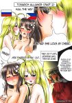  annamakko-tan bed blush breasts kiss licking multiple_girls nude original philippine_flag real_life russia russian_flag yuri 