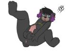  anus balls bear belly big_belly big_butt black_bear black_hair blush butt ear_piercing fur hair male mammal nude peeing peeing_on_self penis piercing purple_hair raccoon_douglas_(artist) raised_leg simple_background slightly_chubby smile solo tapp tongue tongue_out tuft urine watersports wet white_background wide_hips 