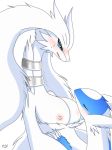  ambiguous_gender anthro anthrofied big_breasts blue_eyes blue_fur blush breast_suck breastfeeding breasts claws dragon duo eyes_closed female female/ambiguous fur latios legendary_pok&eacute;mon milk nintendo nipples nude open_mouth pok&eacute;mon pok&eacute;mon_(species) pok&eacute;morph reshiram simple_background sucking sweat video_games white_fur カティオス 