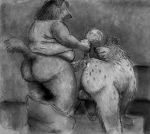 anthro anthro_on_feral anus balls bd belly bestiality butt canine clothed clothing cum cumshot dog duo ejaculation erection feral fur humanoid_penis hyena looking_pleasured male male/male mammal monochrome orgasm overweight pants_down partially_clothed pencil_(artwork) penis shaggy_hair shirt slightly_chubby smile tail_pull tank_top thick_thighs traditional_media_(artwork) 