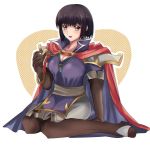  bad_id bad_tumblr_id black_hair cape fire_emblem fire_emblem:_thracia_776 holding looking_at_viewer olwen_(fire_emblem) pauldrons rem_sora410 short_hair sitting smile solo thighhighs yellow_eyes 