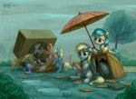  2018 blonde_hair blue_eyes blue_feathers blue_hair brown_feathers clipboard crafty_crate_(mlp) crate cutie_mark derpy_hooves_(mlp) detailed_background dragon duo_focus equine eyelashes eyes_closed feathered_wings feathers female feral floppy_ears friendship_is_magic grey_feathers group hair hi_res holding_object hooves luciferamon male mammal my_little_pony outside pegasus plant raining sad scalie shrub signature sitting sky spade_tail spike_(mlp) sunshower_raindrops_(mlp) tan_feathers teeth tree twilight_sparkle_(mlp) umbrella water wings wood yellow_eyes yellow_feathers 