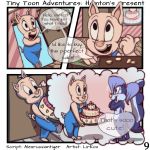  2018 cake comic detailed_background digital_media_(artwork) duo english_text female fifi_la_fume food hamton_j_pig lirkov male mammal pig porcine skunk text tiny_toon_adventures warner_brothers 