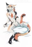  2018 anthro claws female fur looking_at_viewer mammal nude pawpads paws pose pussy sergal sidgi sitting smile solo 