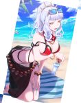  alternate_costume arm_under_breasts bangs beach bent_over bikini blue_nails blue_sky blunt_bangs breast_hold breasts butt_crack carmilla_(fate/grand_order) cleavage cloud cloudy_sky day eyebrows_visible_through_hair eyewear_on_head fate/grand_order fate_(series) fingernails halterneck high_ponytail highres innertube jewelry kneeling kurogiri large_breasts long_fingernails long_hair looking_at_viewer midriff multiple_girls nail_polish navel ocean open_mouth outdoors ponytail red_bikini sand sarong side-tie_bikini silver_hair sky slit_pupils solo_focus summertime_mistress_(fate/grand_order) sunglasses swimsuit tamamo_(fate)_(all) tamamo_no_mae_(swimsuit_lancer)_(fate) towel very_long_fingernails water waves wavy_hair yellow_eyes 