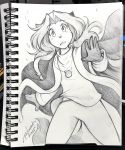  2018 anthro canine cape clothed clothing female fox hi_res jewelry keidran laura_(twokinds) looking_at_viewer mammal monochrome necklace open_mouth photo simple_background sketch solo tom_fischbach twokinds webcomic white_background wind 