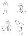  2018 anthro bluedouble canine caprine clothed clothing cougar disney feline female fox group hands_in_pockets hoodie judy_hopps lagomorph looking_at_viewer male mammal multiple_images nick_wilde rabbit raised_eyebrow sheep simple_background sketch_page turtleneck white_background wool zootopia 