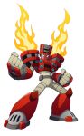  artist_request belt capcom clenched_hand fire legs_apart official_art robot rockman rockman_(classic) rockman_11 serious simple_background solo torch_man transparent_background 