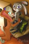  2018 3d_(artwork) absurd_res anthro anus blonde_hair breasts buckteeth butt clothing cyrfox digital_media_(artwork) disney duo female female/female fur green_eyes grey_fur hair hi_res judy_hopps lagomorph licking lola_bunny looking_at_viewer looney_tunes mammal mostly_nude nipple_lick nipples nude orange_fur purple_eyes rabbit simple_background smile teeth tongue tongue_out warner_brothers zootopia 