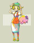  bel_(pokemon) blonde_hair breasts closed_mouth coat commentary_request green_eyes green_hat hat hey8 looking_at_viewer lowres munna pantyhose pokemon pokemon_(game) pokemon_bw short_hair smile 