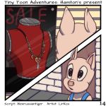  2018 comic digital_media_(artwork) hamton_j_pig jewelry lirkov male mammal necklace pig porcine solo tiny_toon_adventures warner_brothers 