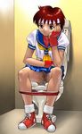  censored gotou_kenji juan_gotoh kasugano_sakura peeing sakura_kasugano school_uniform street_fighter toilet 