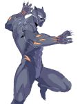  1boy black_panther_(marvel) bodysuit claws full_body male_focus marvel mask solo superhero t&#039;challa white_background 