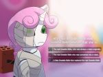  2018 animated bandage dialogue english_text equine female friendship_is_magic glowing green_eyes horn machine mammal my_little_pony robot sweetie_belle_(mlp) sweetie_bot_(mlp) text unicorn vavacung 