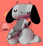  &lt;3 animate_inanimate anthro balls belly canine cum dog dripping elchilenito english_text eyes_closed humanoid_penis male mammal nintendo nintendo_switch penis slightly_chubby smile solo switch_dog tailwag text video_games 