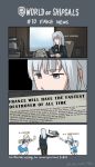  4koma blonde_hair character_name closed_eyes comic commentary cup dated english english_commentary from_behind gremyashchy_(greythorn032) grey_eyes grey_hair greythorn032 gun gun_to_head highres leningrad_(greythorn032) long_hair military military_uniform motion_blur multiple_girls newspaper okhotnik_(greythorn032) original pantyhose personification rigging school_uniform serafuku smile teacup uniform weapon world_of_warships 
