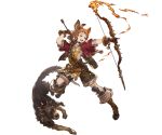  animal_ears arrow boots bow_(weapon) brown_footwear brown_gloves cat_ears closed_mouth erune fire flame flesselles_(granblue_fantasy) full_body gloves granblue_fantasy holding holding_arrow holding_bow_(weapon) holding_weapon looking_at_another male_focus minaba_hideo official_art short_sleeves solo transparent_background weapon 