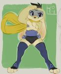  anthro azeral black_eyes black_hair clothed clothing eyewear female fur goggles hair lagomorph mammal rabbit reign-2004 scarf solo superhero toeless_stockings yellow_fur 