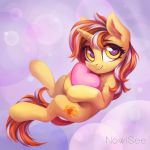  &lt;3 &lt;3_eyes 2018 abstract_background cute cutie_mark equine eyebrows eyelashes fan_character female feral hair hi_res holding_object hooves horn inowiseei looking_at_viewer mammal multicolored_hair my_little_pony nude orange_hair portrait purple_background simple_background smile solo two_tone_hair unicorn white_hair yellow_eyes 