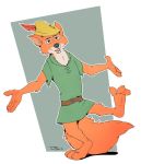  2018 anthro black_nose canine clothed clothing digital_media_(artwork) disney fox fur hat male mammal robin_hood robin_hood_(disney) teaselbone 