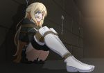  1girl bdsm blonde_hair blue_eyes bondage boots bound gag gicchon goblin_slayer! highres long_hair panties priestess_(goblin_slayer!) restrained thigh_boots thighhighs tied_up underwear 