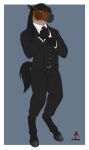  2018 5_fingers anthro black_hair blue_eyes clothed clothing digital_media_(artwork) equine hair hooves horse inkrend male mammal simple_background solo 