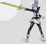  1girl armor blue_eyes blue_hair fire_emblem fire_emblem_if full_body kanna_(fire_emblem_if) solo standing sword weapon 