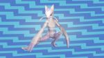  3d_(artwork) 3d_model animated anthro breasts claws digital_media_(artwork) eyelashes female fur mienshao nintendo nude pok&eacute;mon pok&eacute;mon_(species) pok&eacute;morph purple_fur pussy red_eyes simple_background small_breasts solo sorok17 video_games white_fur yellow_fur 