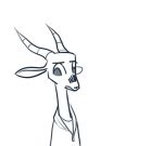  2019 2d_animation animated antelope anthro black_and_white_and_red blush bovid clothed clothing fuel_(artist) fuel_(character) hoodie male mammal simple_background solo white_background 
