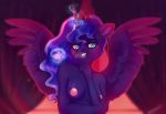  &lt;3 &lt;3_eyes 2018 5_fingers anthro areola bedroom_eyes blue_feathers blush breasts breath bust_portrait condom cosmic_hair crown curtains equine erect_nipples eyebrows eyelashes feathered_wings feathers female friendship_is_magic glowing_horn hair half-closed_eyes hi_res horn inside inviting jeffapegas levitation long_hair looking_at_viewer magic mammal my_little_pony nipples nude open_mouth open_smile portrait pose presenting princess_luna_(mlp) royalty seductive smile solo spread_wings sweat teal_eyes teeth window winged_unicorn wings 