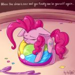  ... 2018 ball confetti crying cutie_mark dsp2003 earth_pony english_text equine eyebrows eyelashes eyes_closed female feral floppy_ears friendship_is_magic frown hair hooves horse inner_ear_fluff mammal my_little_pony nude pink_hair pinkie_pie_(mlp) pony ribbons sad shadow signature solo tears text 