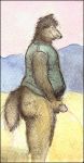  anthro bd belly butt canine clothed clothing dog holding_penis humanoid_penis low_res male mammal peeing penis slightly_chubby smile solo urine watermark 